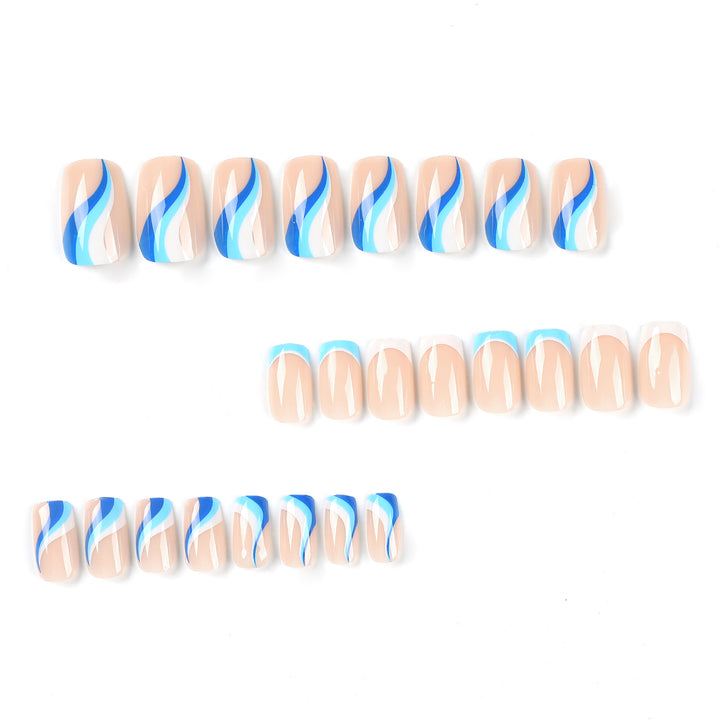 Artful and elegant nail extensions with wave design Bowlift