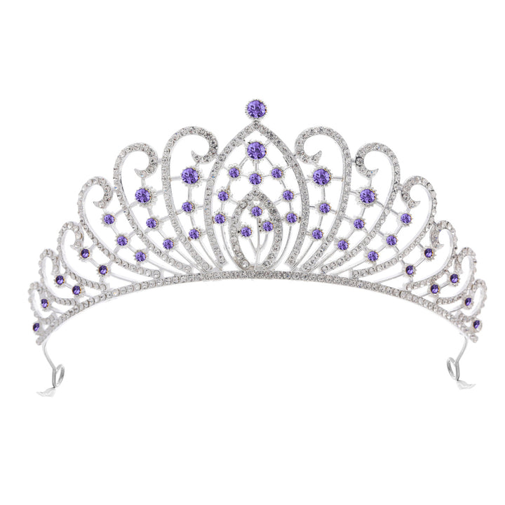 Ladies Elegant Rhinestone Tiara with Floral Details Bowlift