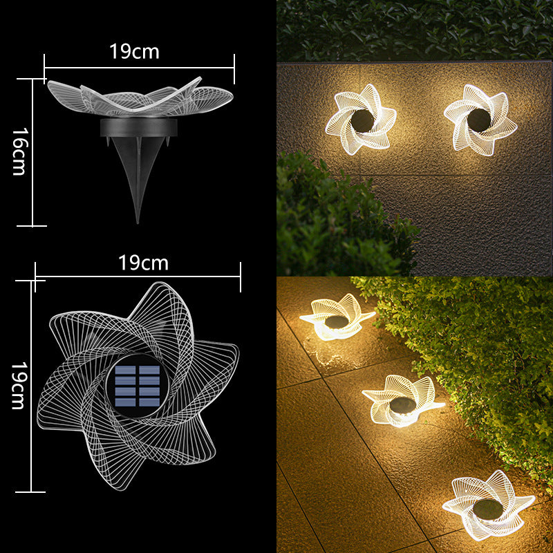 Decorative Solar Acrylic Petal Garden Stake LED Pathway Light Bowlift