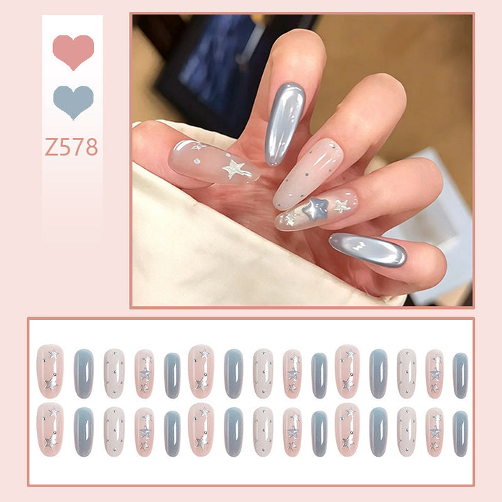 Acrylic nail set with sparkling star designs Bowlift