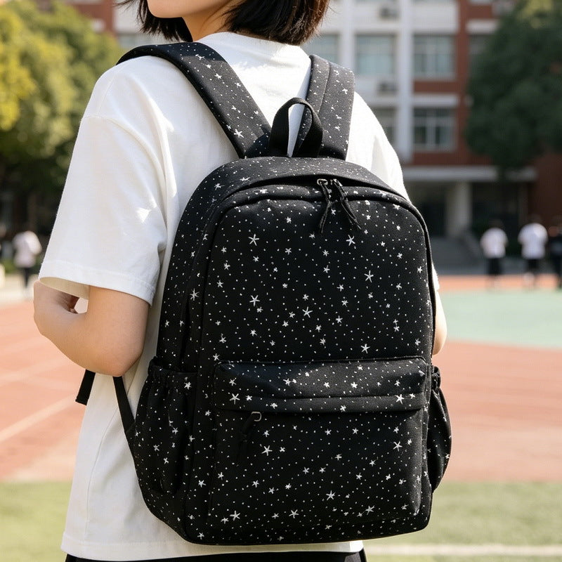 Star-Patterned Academic Backpack Bowlift