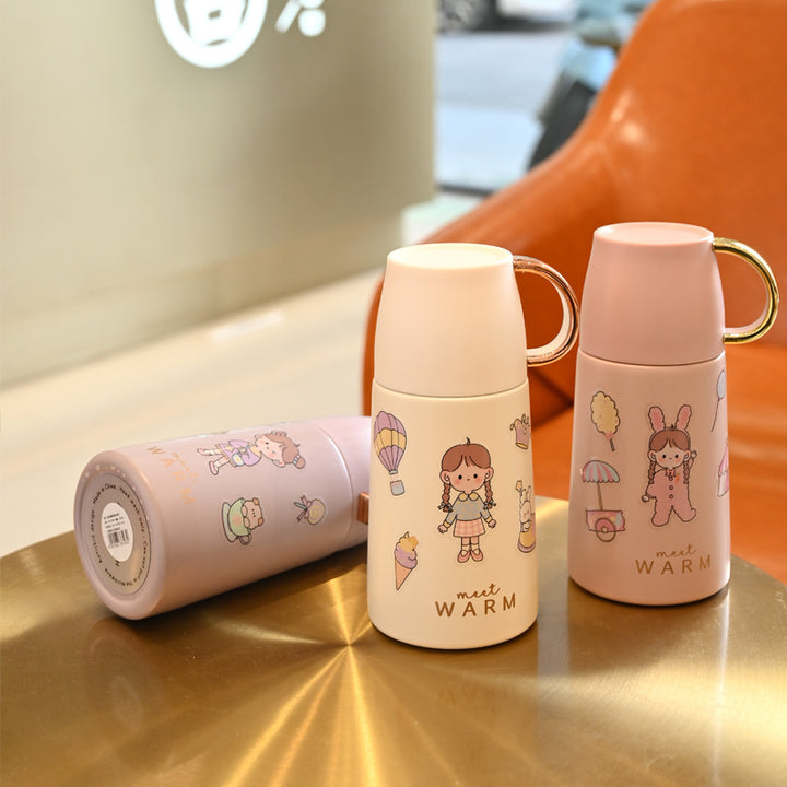 Ladies Insulated Carafe with Colorful Motif Design Bowlift