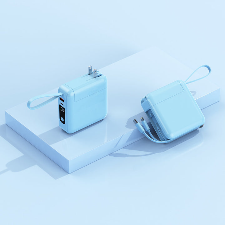 Compact wall charger adapter with integrated cable management function Bowlift