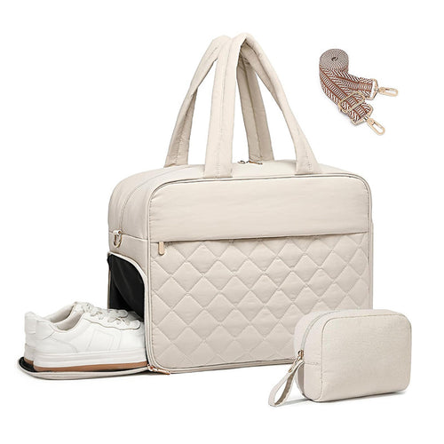 Multifunctional sports and travel bag with separate shoe and cosmetic pouch Bowlift
