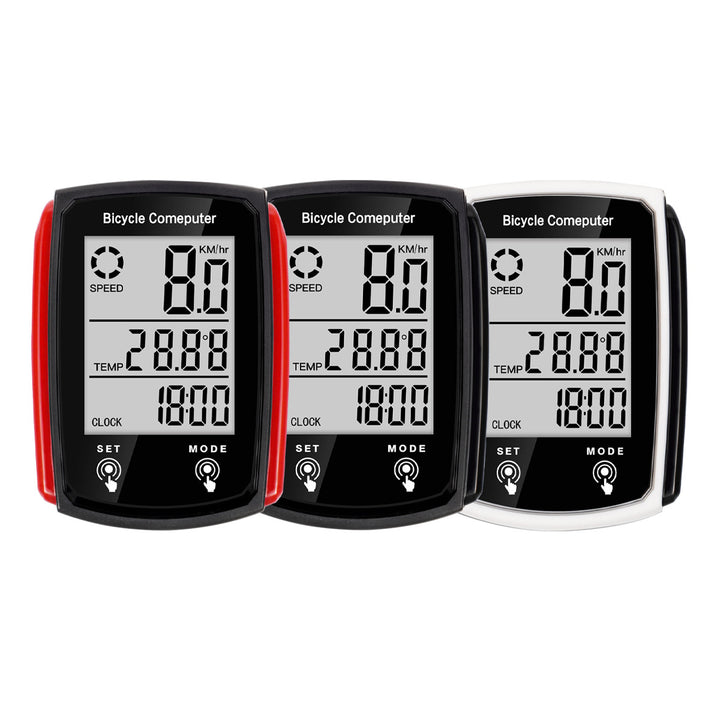 Multi-Function Bicycle Computer With Large Lcd Speedometer Temperature Clock