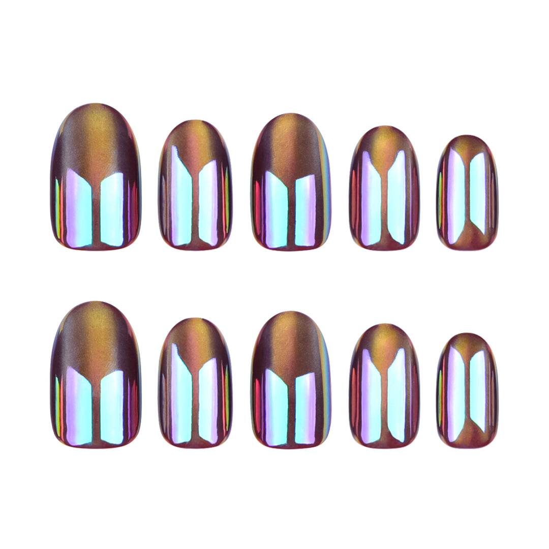 Shiny nail art with holographic effect Bowlift