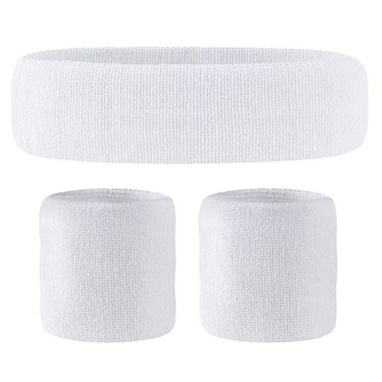 Sports Terry Sweatband Set for Head and Wrists Bowlift