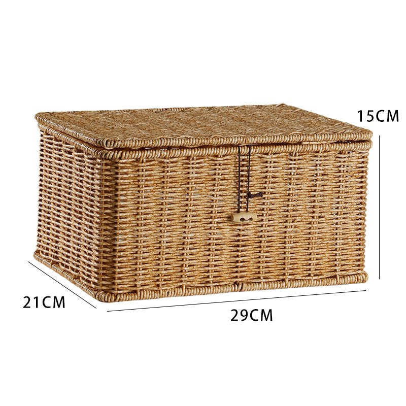 Handcrafted Rectangular Wicker Storage Box Bowlift
