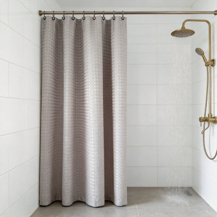 Textured Bathroom Shower Curtain Bowlift
