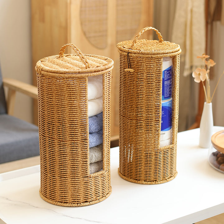 Decorative Woven Storage Cylinder Bowlift