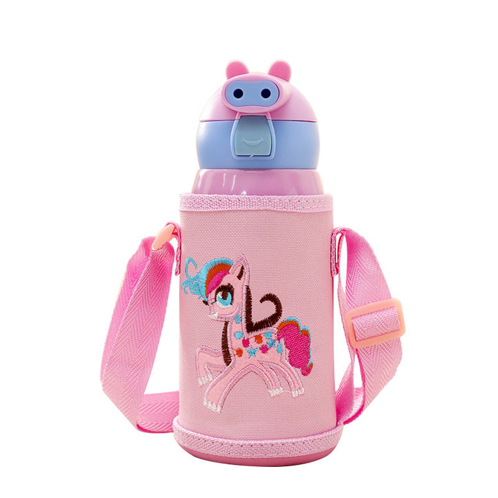 Women's Insulated Water Bottle with Playful Bunny Design Bowlift