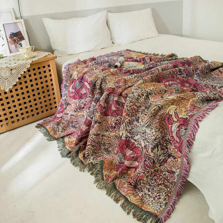 Floral Woven Throw Blanket