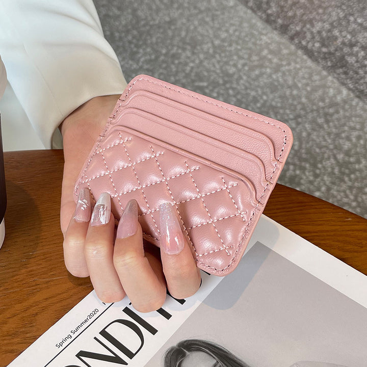 Quilted Leather Slim Card Holder Bowlift