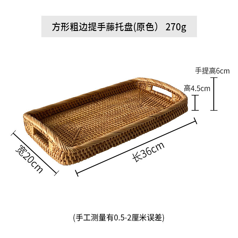 Women's rectangular serving platter made of natural rattan Bowlift