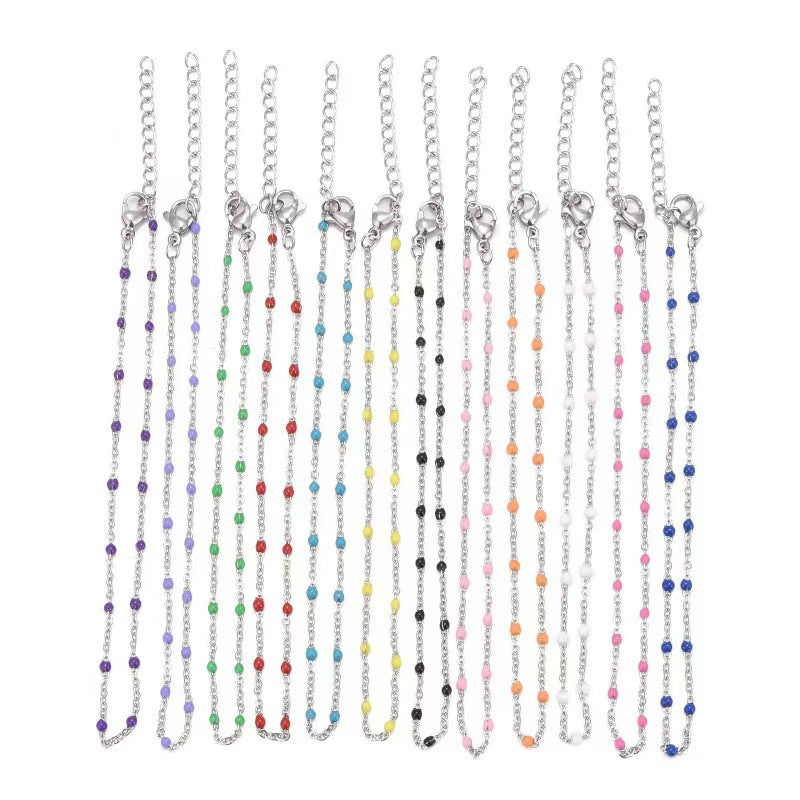 Delicate Beaded Chain Necklace Bowlift