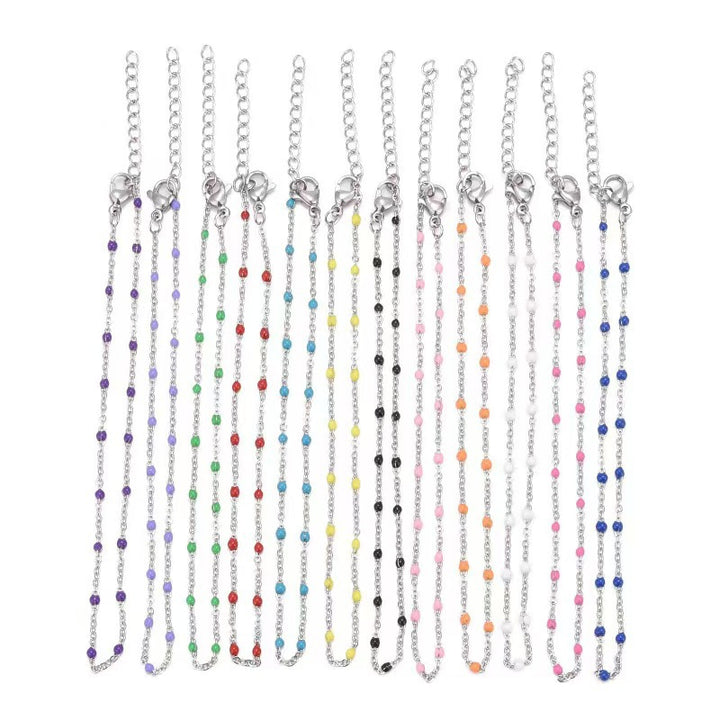 Delicate Beaded Chain Necklace Bowlift