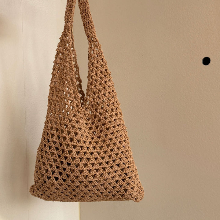 Hand-knotted net tote bag with comfortable double handles Bowlift