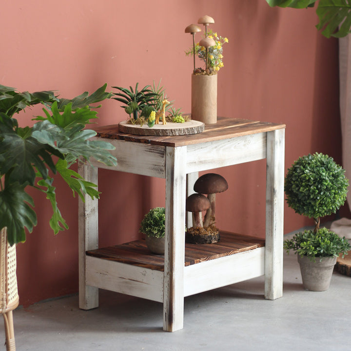 Handmade side table made of solid wood Bowlift