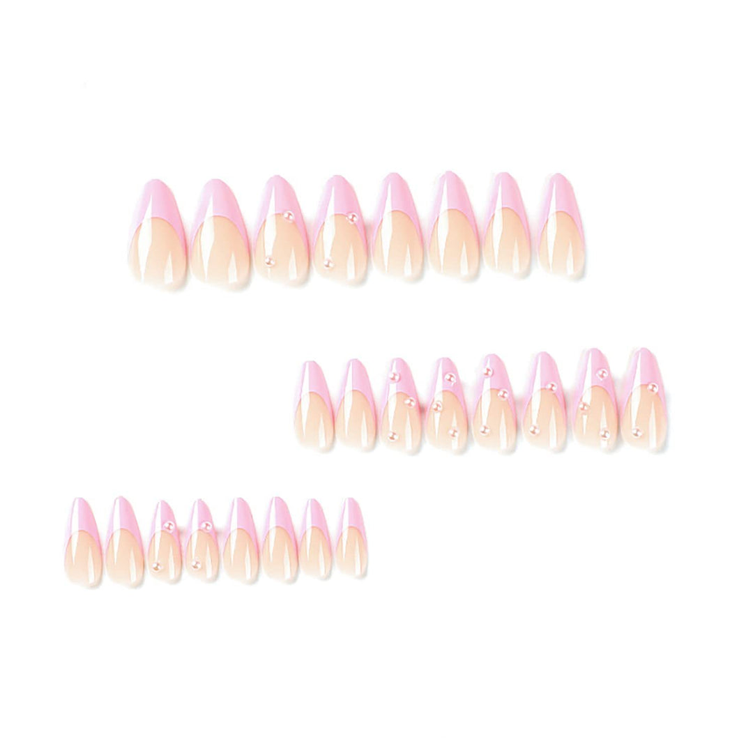Artificial nail set with elegant pearl embellishments Bowlift