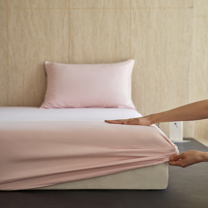 Deep-Pocket Stretch Jersey Fitted Sheet with Secure Elastic Skirt