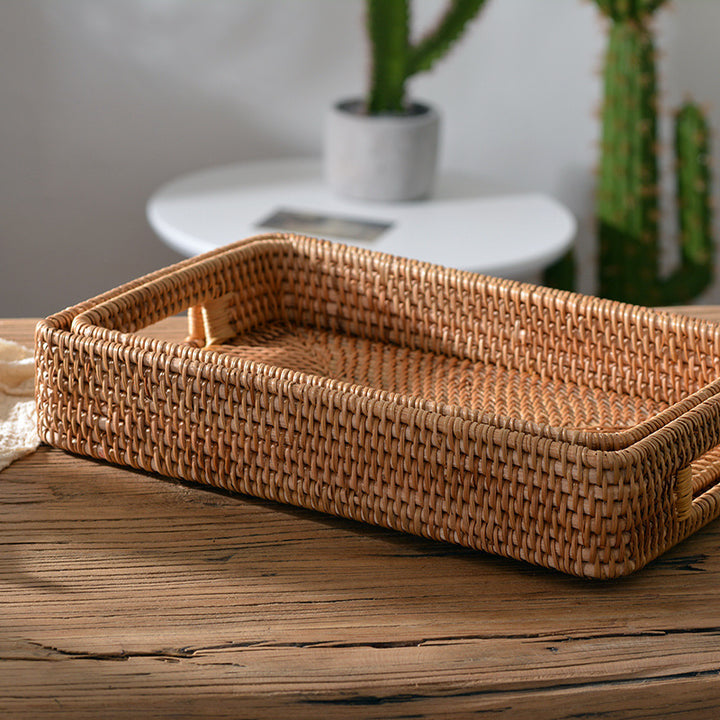 Ladies rectangular serving basket with practical handles Bowlift