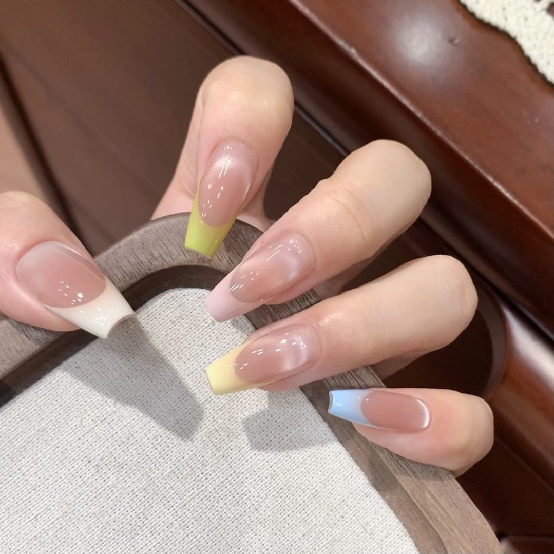 Ombre French Tip Press-On Nails Bowlift