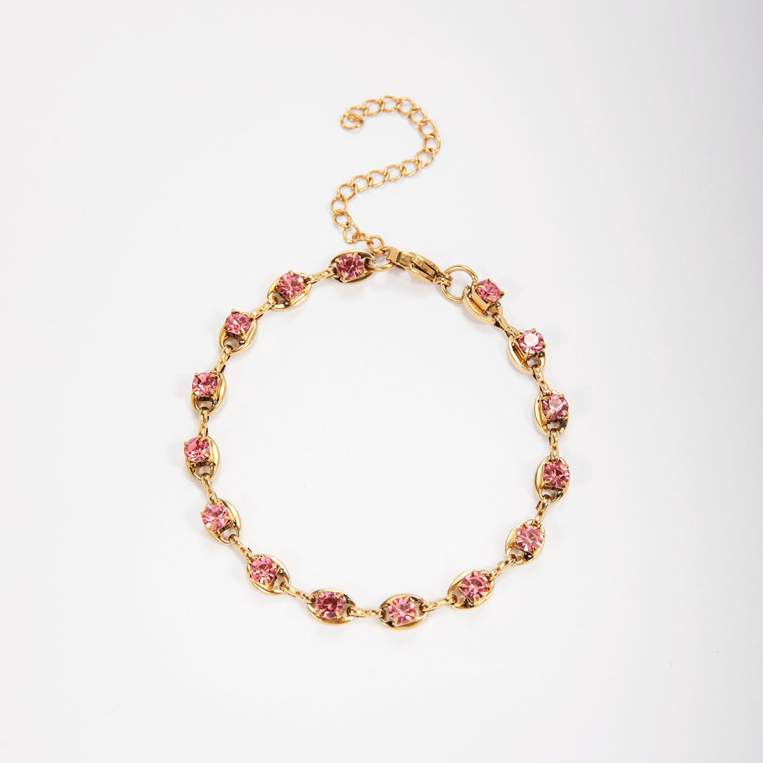 Elegant Gemstone Accent Link Bracelet Bowlift