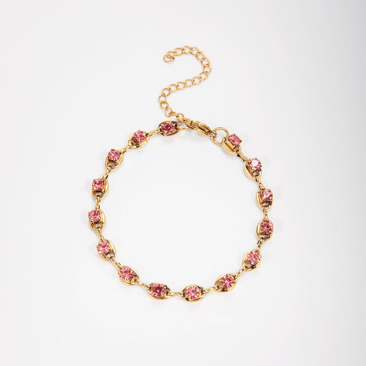 Elegant Gemstone Accent Link Bracelet Bowlift