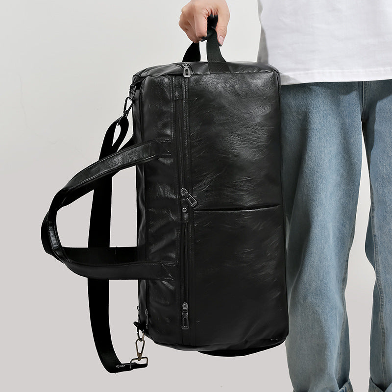 Premium Faux Leather Overnight Duffle Bag Bowlift