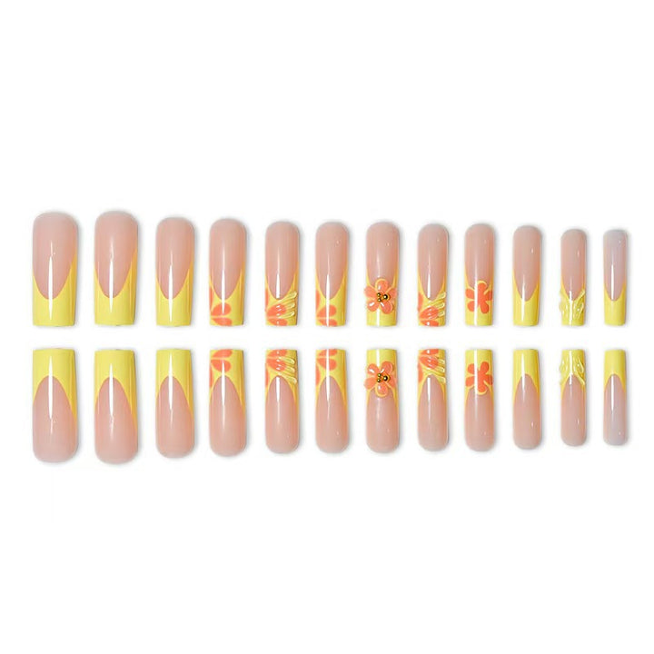 Creative Floral Press-On Nail Art Bowlift