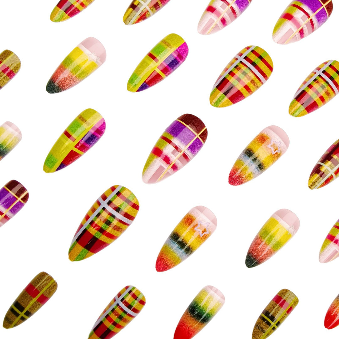 Artistic Plaid Nail Art Bowlift