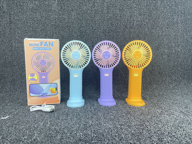 Unisex Portable Hand Fan with Integrated Mobile Phone Holder Bowlift