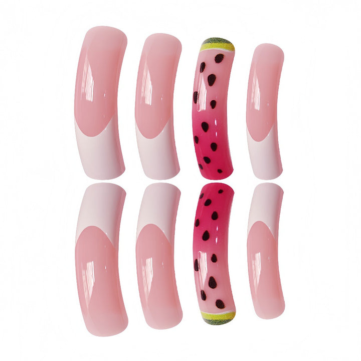 Watermelon-Inspired Press-On Nail Set Bowlift
