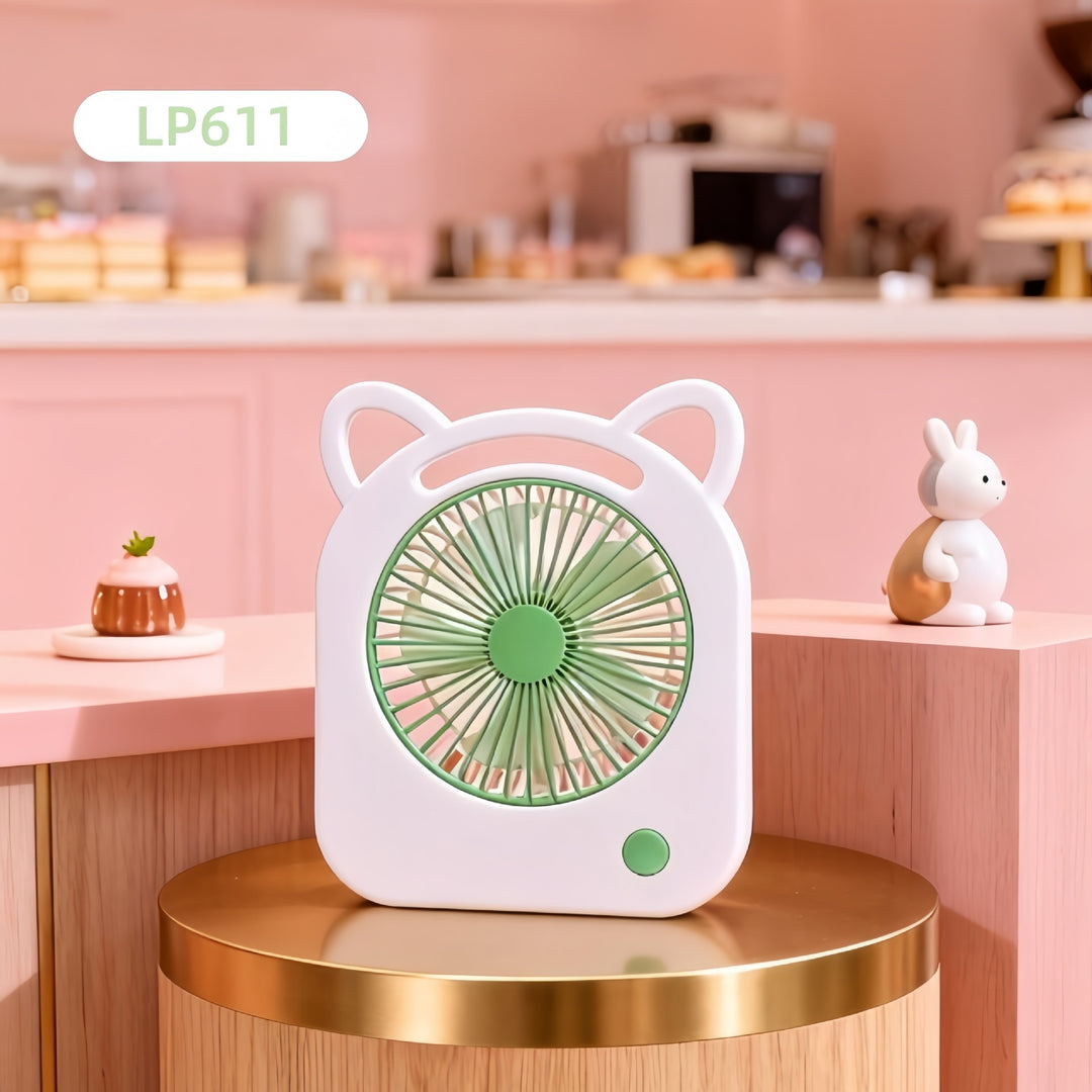 Women's Portable Mini Fan in Playful Animal Design Bowlift