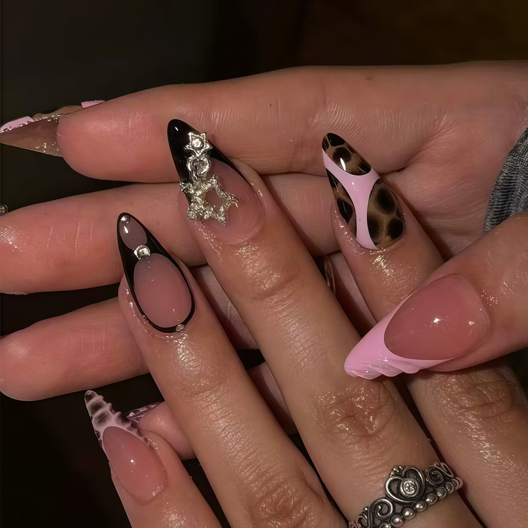 Stylish Abstract Press-On Nail Extensions Bowlift