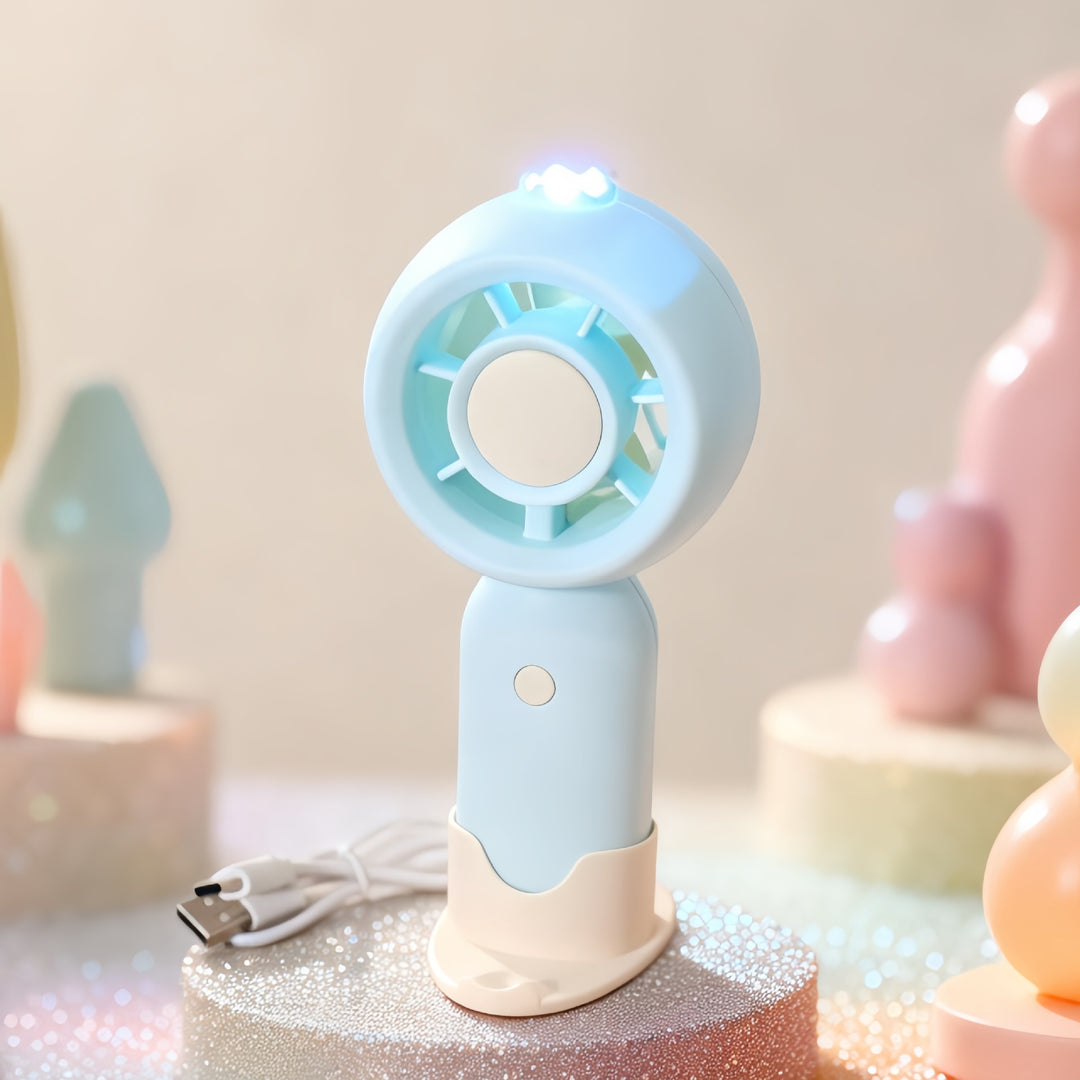 Women's Portable Mini Fan with LED Function Bowlift