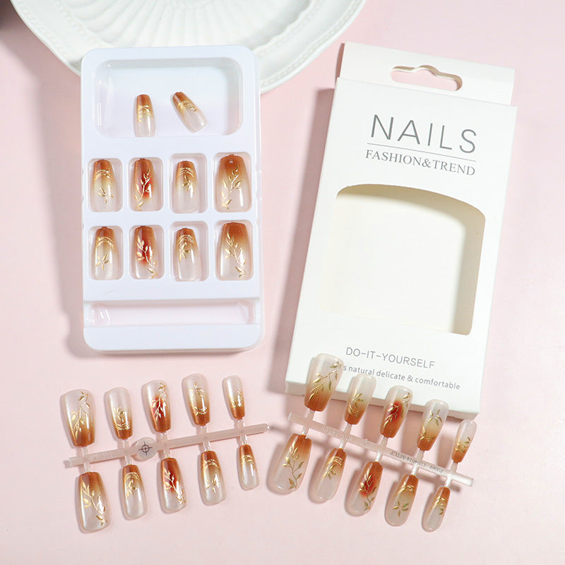 Premium Heart-Embellished Press-On Nail Set Bowlift