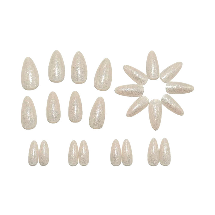 Artificial nails in elegant lace design with glitter effects Bowlift