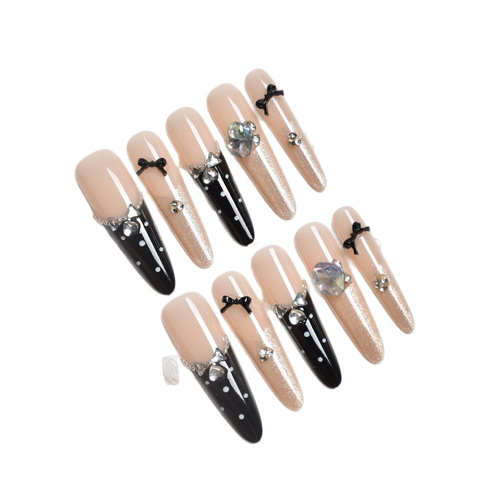 Elegant Crystal-Embellished Stiletto Press-On Nails Bowlift