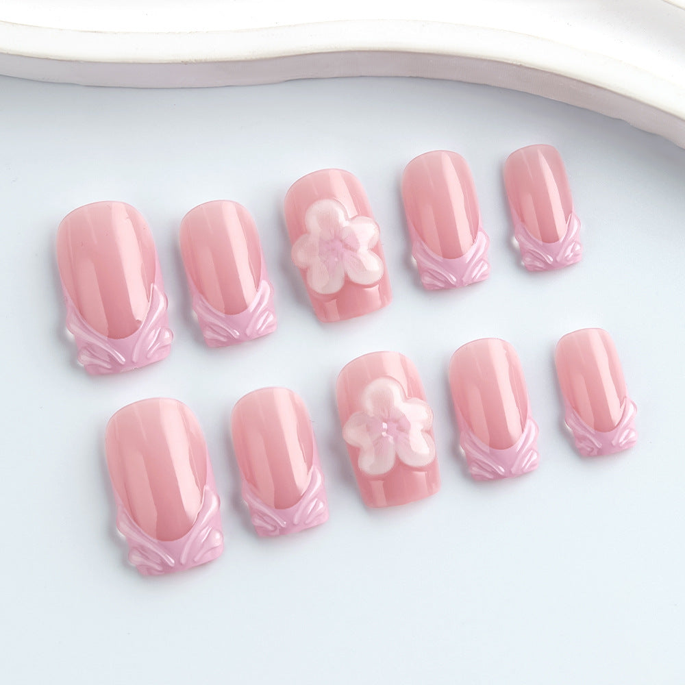 Elegant Floral Luxury Press-On Nails Bowlift