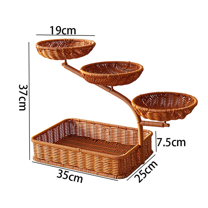 Multi-Tiered Wicker Storage Bowlift