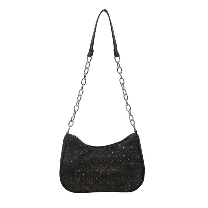 Stylish Chain-Handled Hobo Bag Bowlift