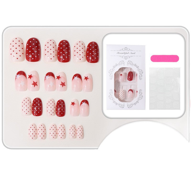 Decorative Star-Pattern Press-On Nails Bowlift