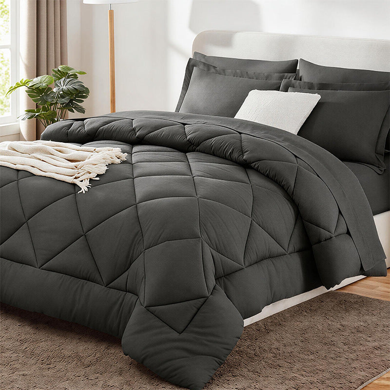 Luxurious Diamond Quilted Comforter Set Bowlift