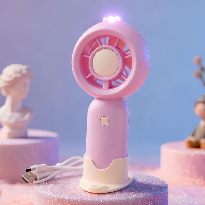 Women's Portable Mini Fan with LED Function Bowlift