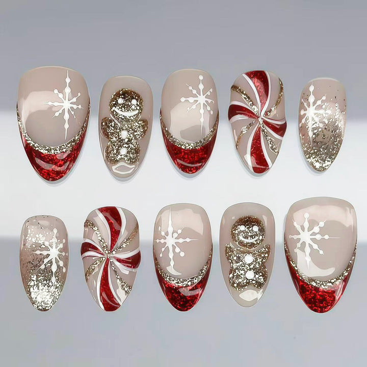 Holiday Themed Decorative Press-On Nails