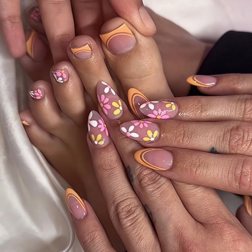 Decorative Floral Themed Press-On Nails Bowlift