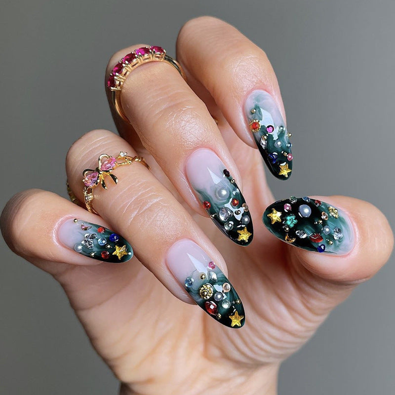 Artistic Press-On Nail Collection with Decorative Elements Bowlift