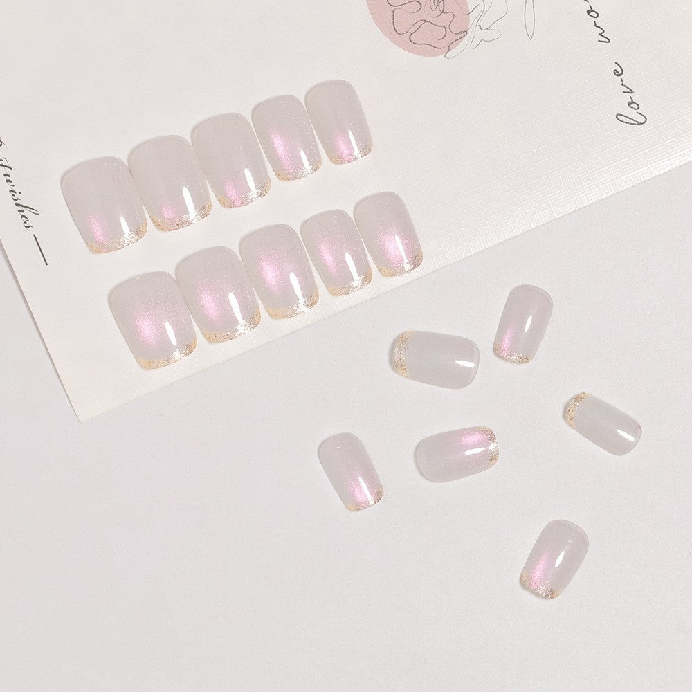 Glitter Accent Press-On Nail Set Bowlift