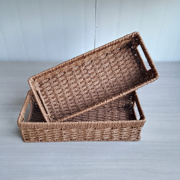 Versatile Handwoven Storage Trays Bowlift